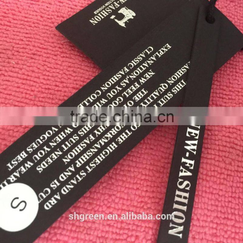 High quality Spot UV light brand name special paper hangtag