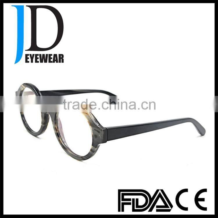 fashionable retro round buffalo horn eyewear custom logo buffalo horn eyeglasses