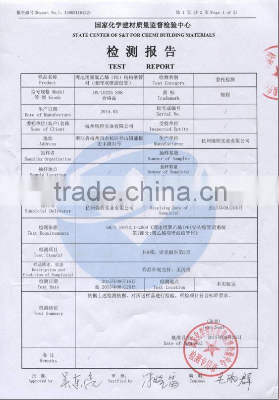 Large diameter HDPE pipe