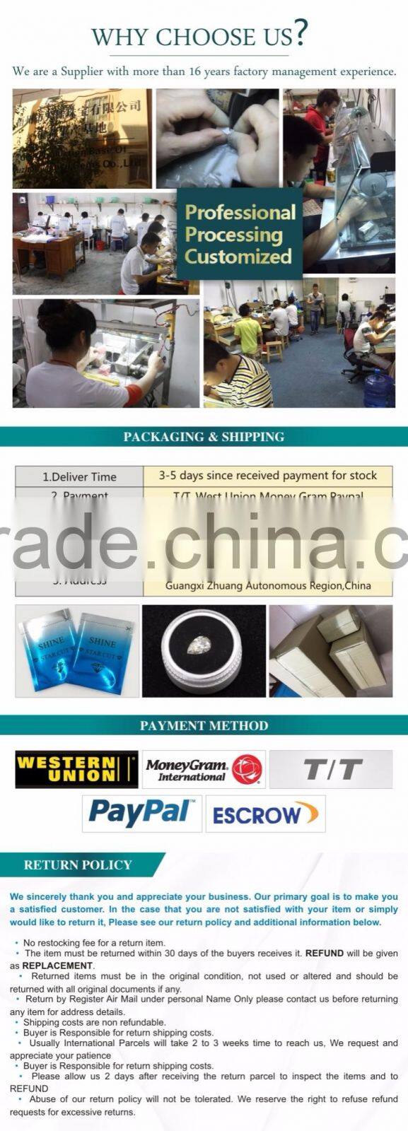 Wholesale moissanite price, Synthetic (lab created) Gemstone Type 3ct 9mm round moissanite loose stones