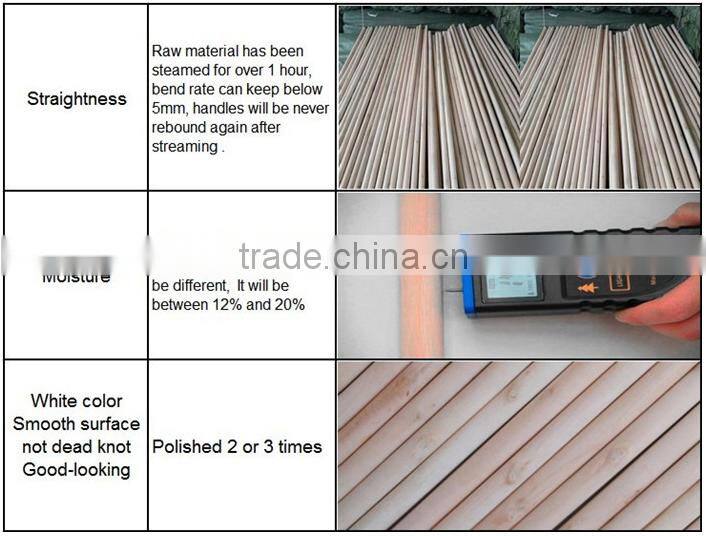 Varnished mop handle / wood broom stick / straight wooden broom and mop stick