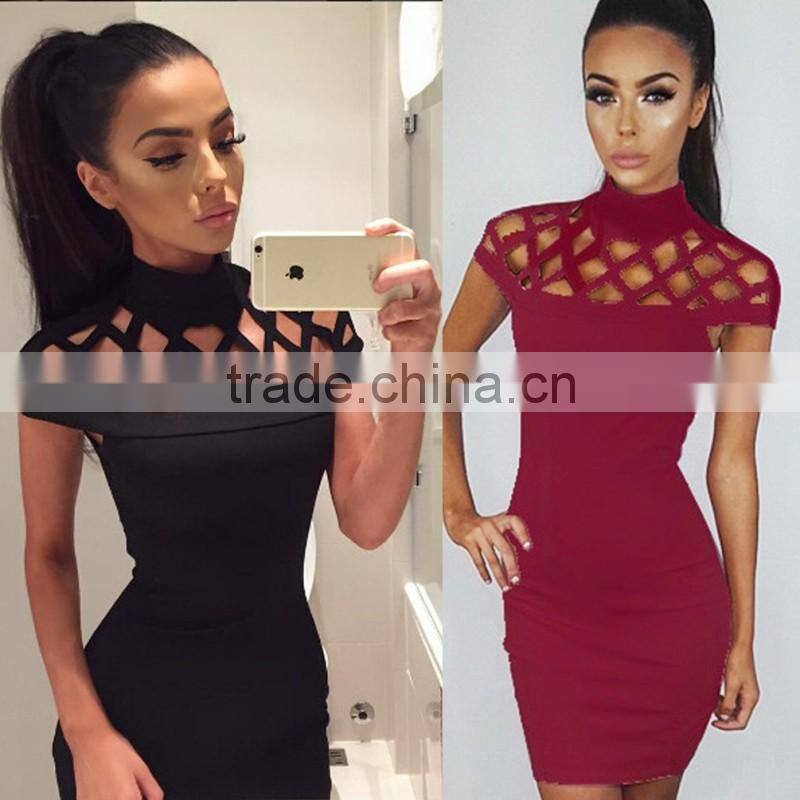 Bonvatt Europe and the United States sexy flower grid package hip skirt bandage skirt night