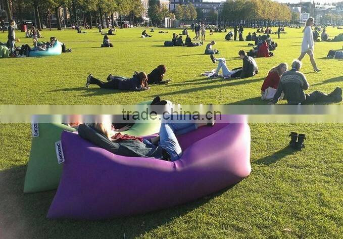 Compression portable beach bed lazy sofa nylon material lightweight inflatable air lounger sofa camping bed,garden sofa