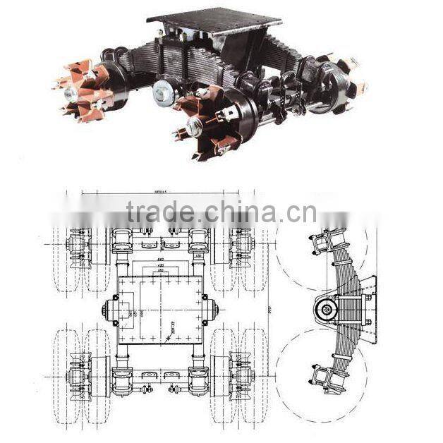 Caravan Trailer Bogie For Trailer Body Spare Parts, Semi Trailer Bogie Suspension