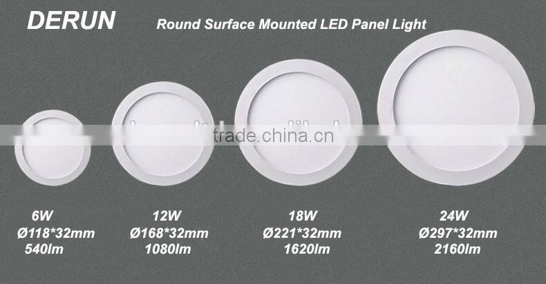 86V 265V Round Surface Mounted LED Panel Light 6W 12W 18W 24W 2700K 4200K 6500K