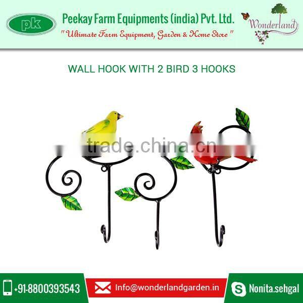 Wall Hook with 2 Birds Design 3 Hooks to Brighten Garden at Cheap Price