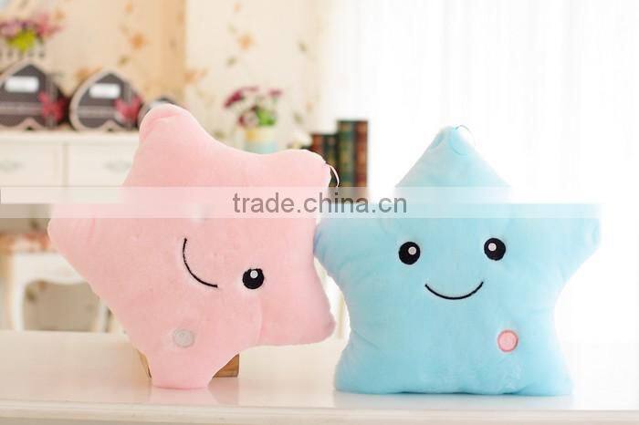 Christmas decorative Home Sofa Party Decor Toys Gift Plush Colorful Star Shape LED Light Star Shape Pillow cushion