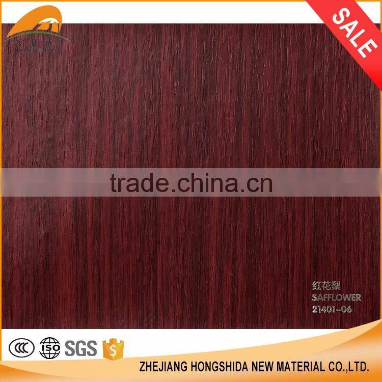 Padouk durable waterproof pvc membrane colorful lamination film for bathroom door