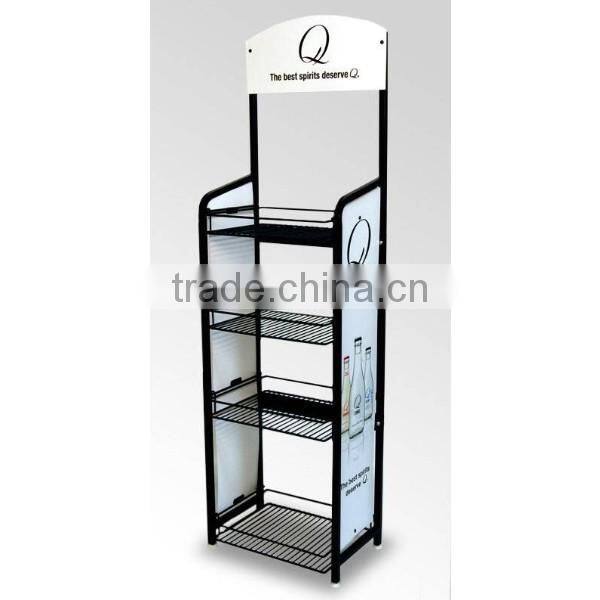 Metal Wire 4 tier Drink Display Rack