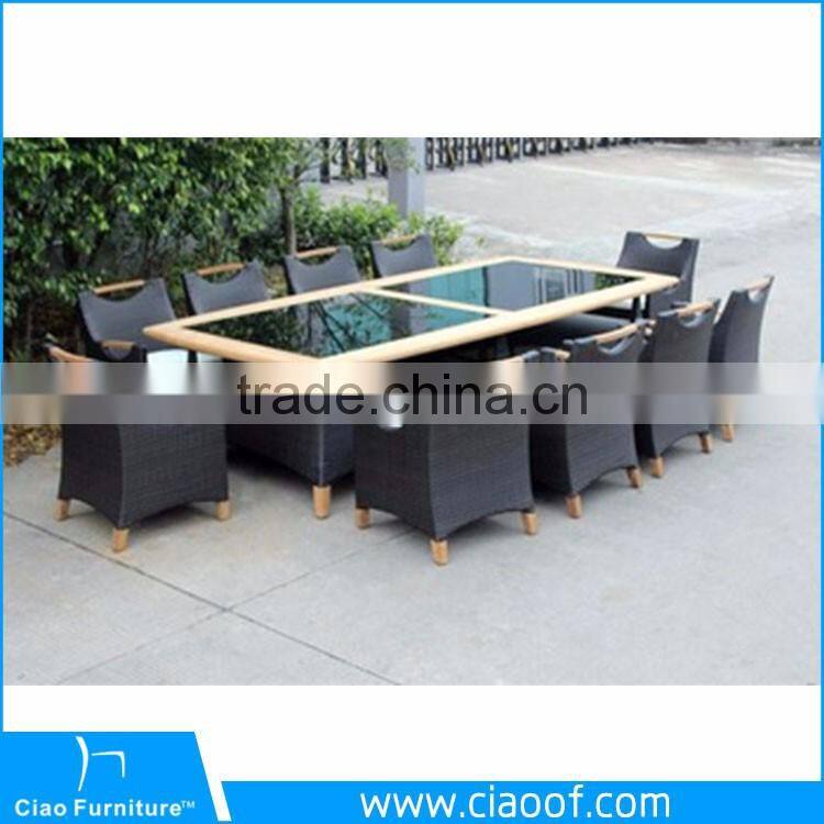 Tropical Style Aluminum Frame 10 Piece Dining Table