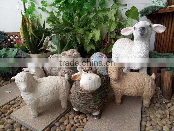 Custom Handmade Fiberstone Garden Animals Sheep Statues