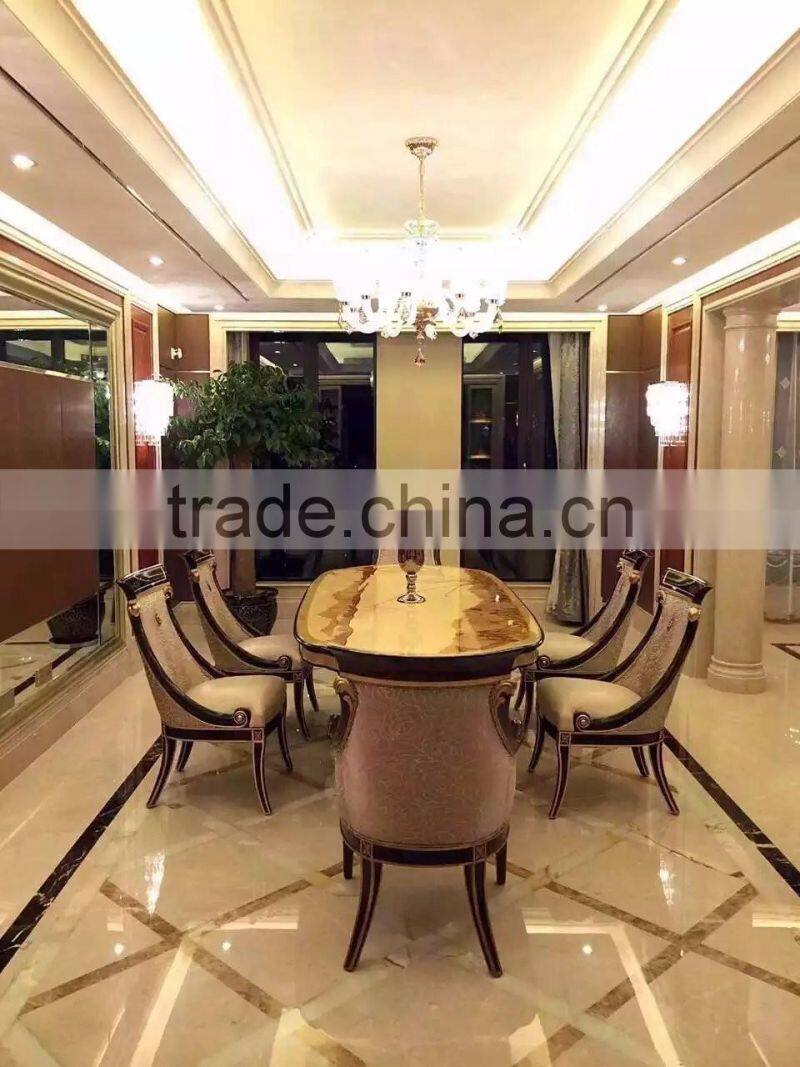 English style solid wood dining room furniture oval dining table