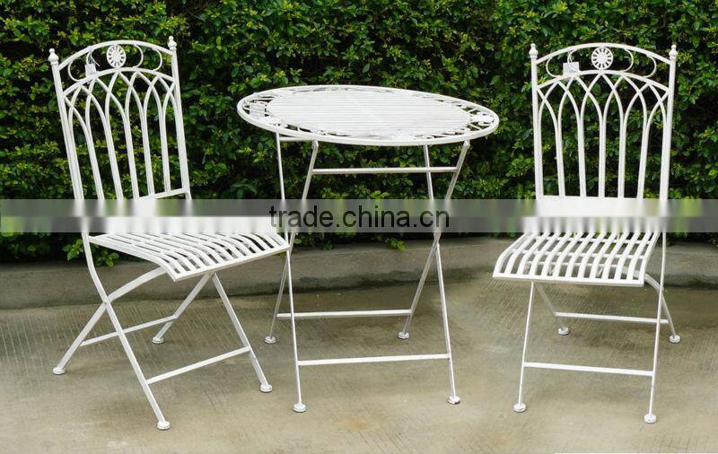 Elegant Wrought Iron Folding Metal Table Garden Furnitures
