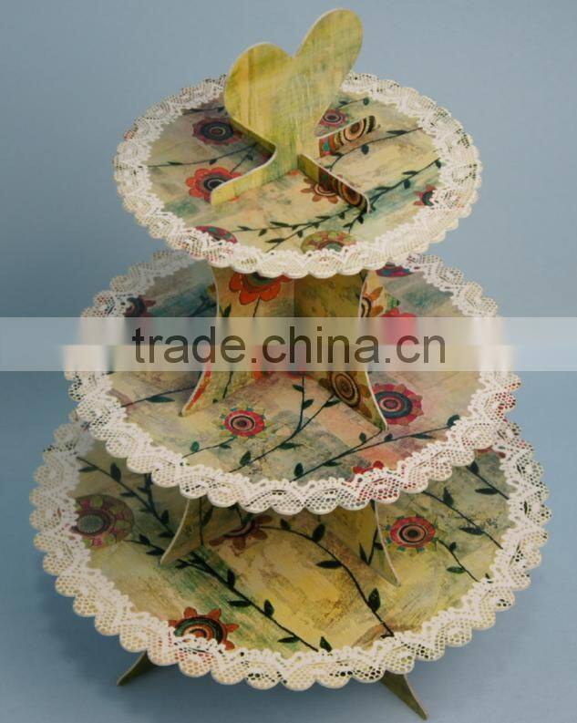 Store More Flower Paper Cupcake Stand with 3 Tier