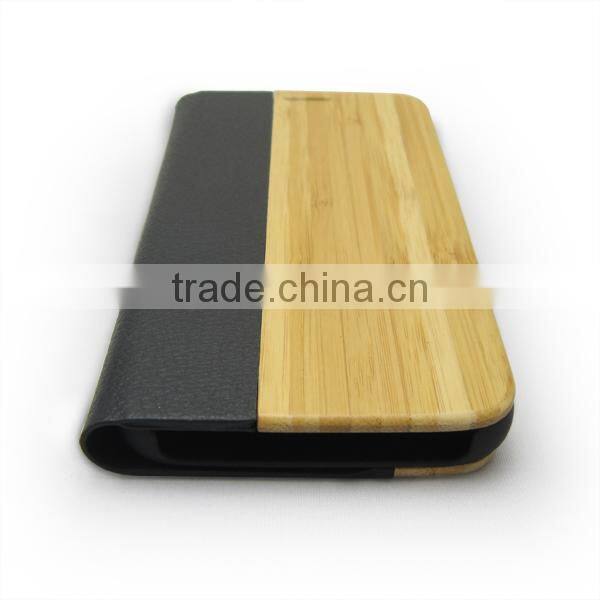 OEM wood leather cell phone case for Samsung S7