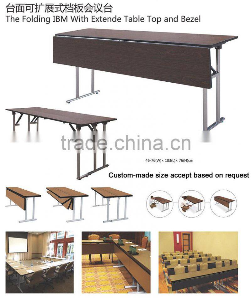 stainless steel folding IBM rectangular conference table with extende table top LQ-T003