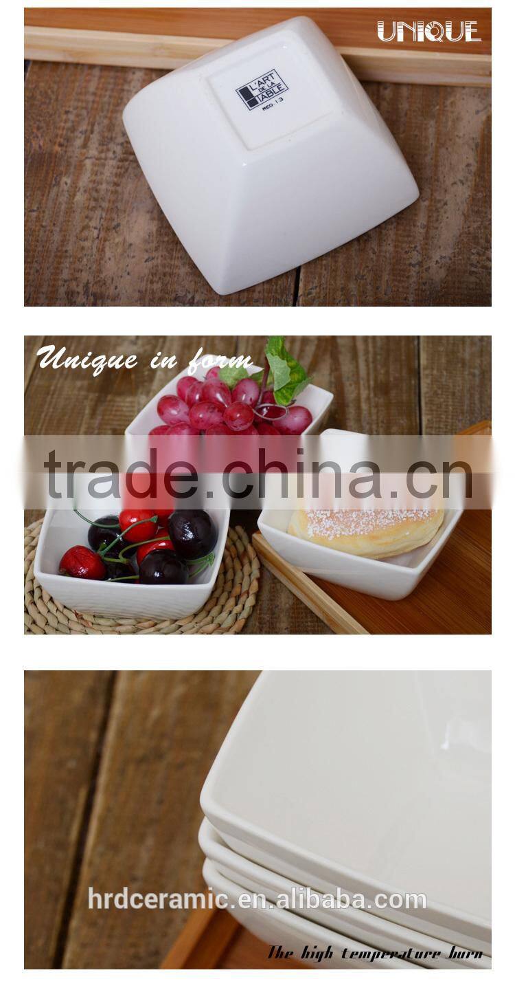 Stocked White Porcelain Square Bowl