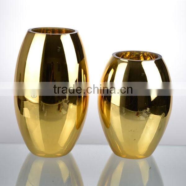 2-tier hand made top grade electroplate glass vase style