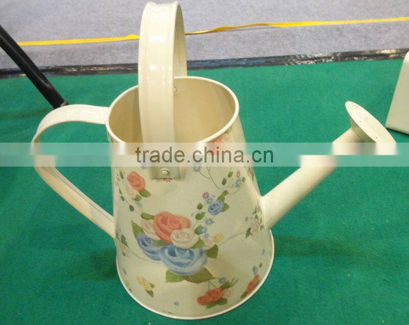 OEM Kids Toys Flower Pattern Garden Decoration/ Zinc Flower Planter Pot & Watering can_Balcony water pot