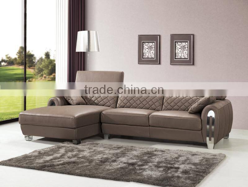 JR8033 elegant chic contemporary brown coffee cow leather L shape living room luxury sofa set home furniture new alibaba design
