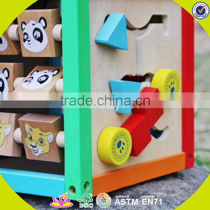 2017 wholesale multi-function toddlers wooden bead activity table new design funny kids wooden bead activity table W11B137