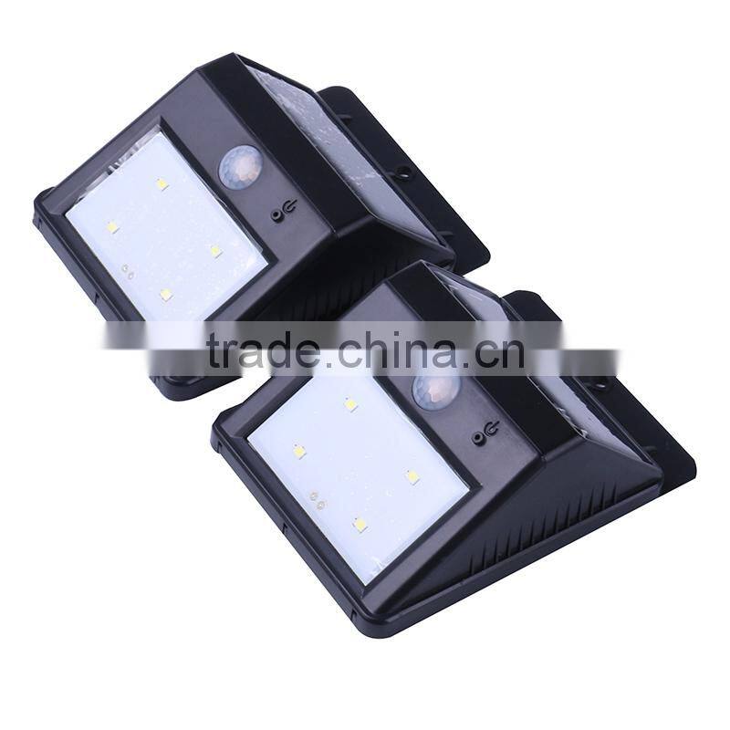 T0c20 4 LED Waterproof Outdoor solar motion sensor wall light Light for Patio, Deck, Yard, Garden with Auto On/Off