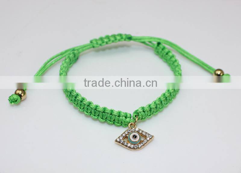 rhinestone evil eye charm macrame bracelet personalized frendship bracelet for promotion gifts