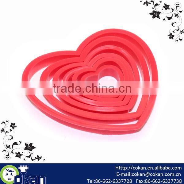 6pcs Heart Shape Plastic Cookie Cutter Set,Cookie Mould Set,Biscuit Cutter CK-CM0537