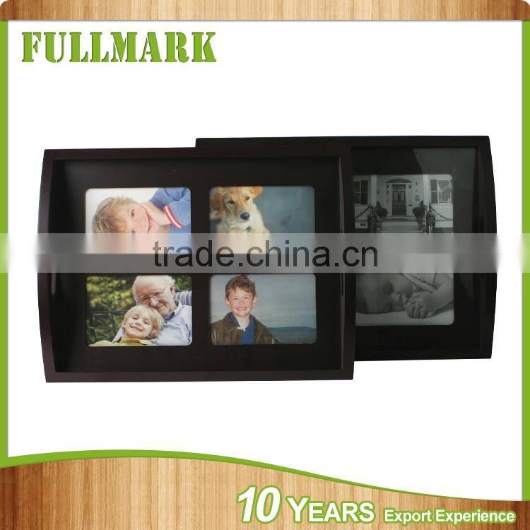 New wooden photo framing brown wooden photo serving tray