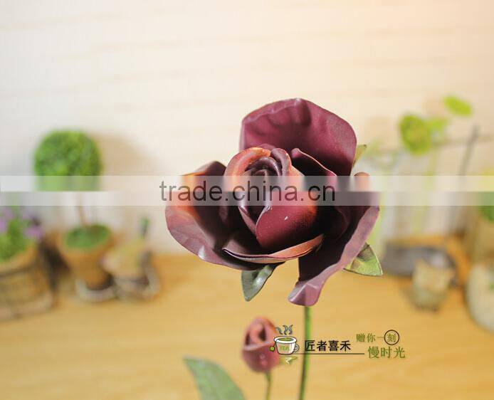 New 2015 wrought metal candle holder wedding candelabra home decoration candle Christmas decoration roses model