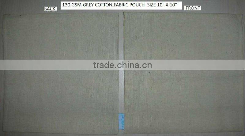 Grey cotton fabric pouch