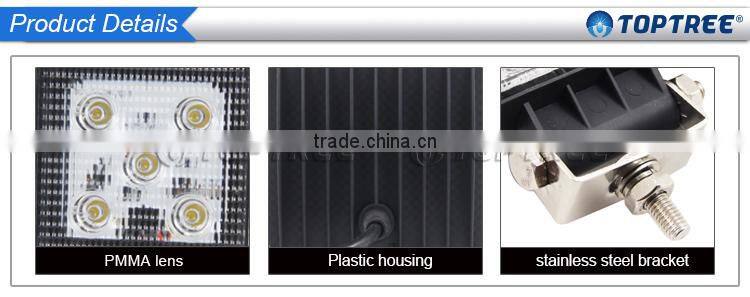 Long Lifespan Square Led Work Light Aluminum Plastic Housing Agricultural Driving Lamp