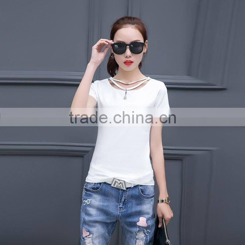 New Casual Women Blank T shirt Customized New Fashion Design Girls t shirt