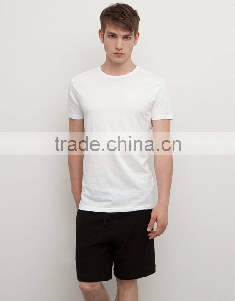 100% Cotton t-Shirt blank t shirts slim fit plain men tee black t-shirt