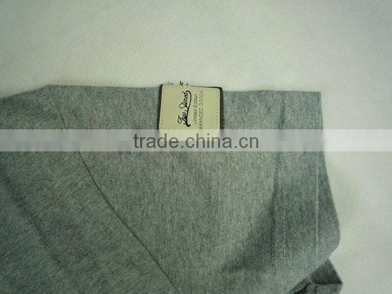 Mens snow wash with raw edge and dull embroidery design t-shirt