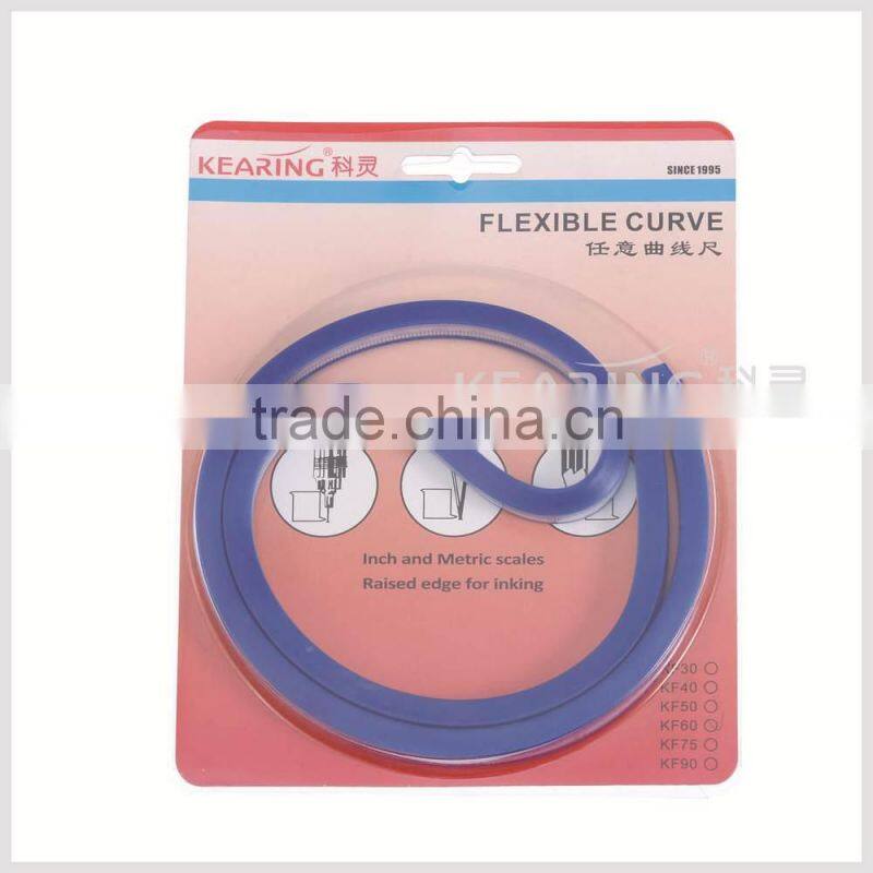 Kearing brand 60cm flexible plastic curve ruler with blister card package for fashion design#KF-60