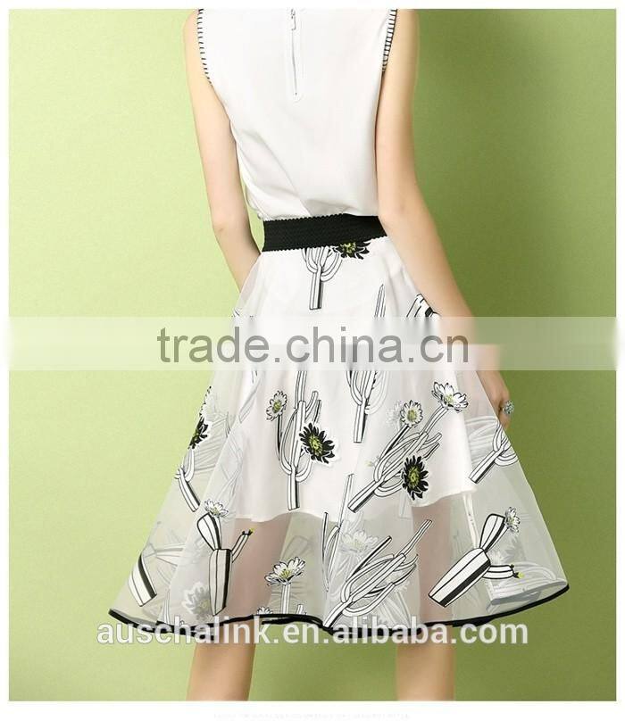 new arrival elegant chiffon elastic waist long skirt fashion pattern