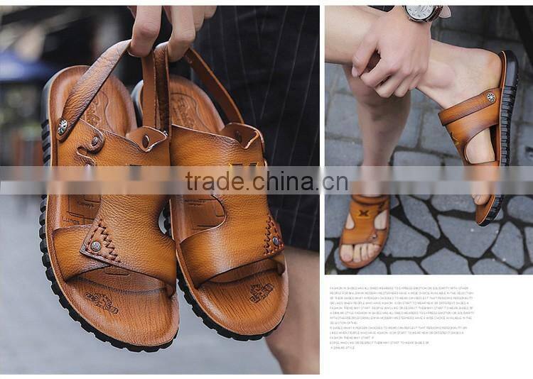Good quality summer kids leather sandals for boys girls, children beach genuine leather sandals shoes