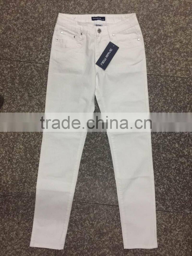 GZY White ColorThin Ladies Jeans Top Design For Europe Stock 2017