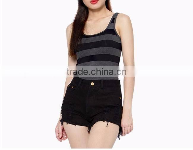 New style of stripe tank top, customize printing of women tank top, custom tank top