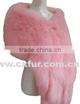 CX-B-34 China Suppliers Lady Scarf Hand Knitted Real Fox Fur Cape/ Shawl