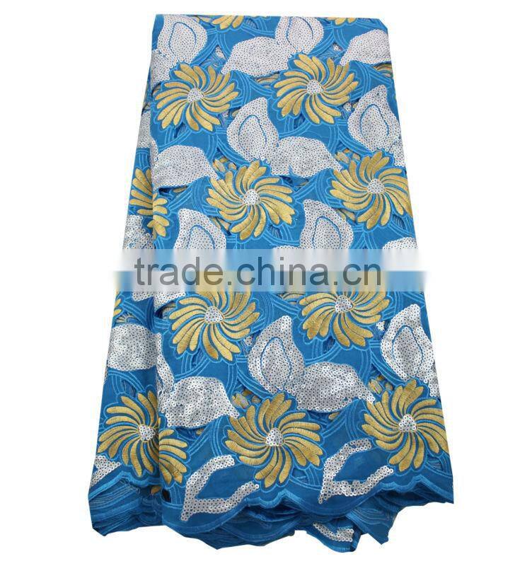 heavy gorgeous cotton voile lace with sequins L0241