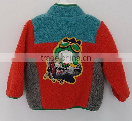 2016 boys colorful faux fur printed overcoat