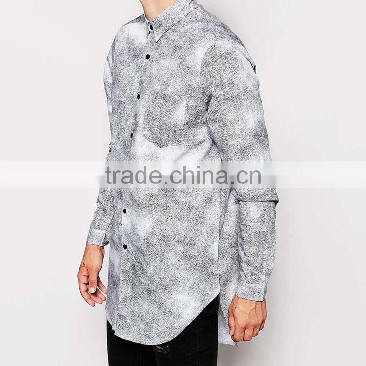 Super longline denim shirt with wholesale price