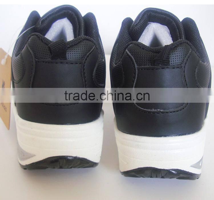 Good supplier PU outsole black upper women shoes with white sole