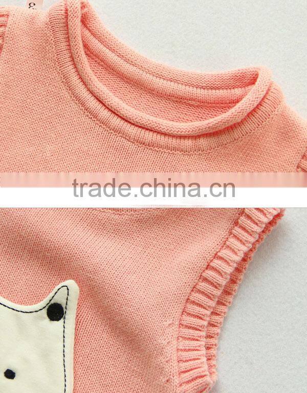 Sleeveless kids summer knit dress new style baby girl frill dress