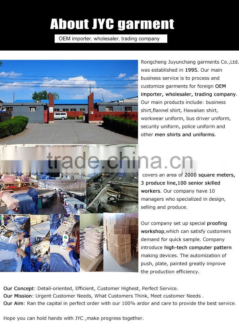 Fashion denim security guard shirts customize in China factory