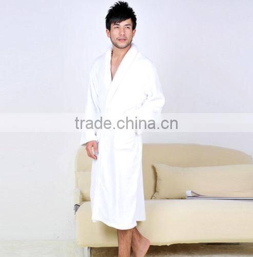 Popular Warm Extra Long Robes Blue Cotton Terry Bath Robes For Mens & Womens