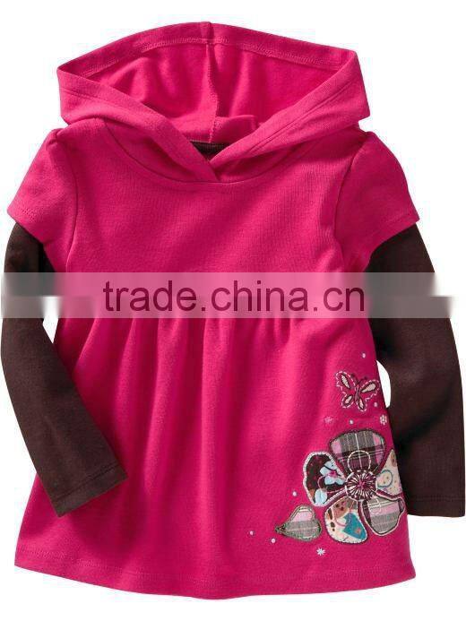 GIRLS ALL OVER PRINTED HOODED DRESS