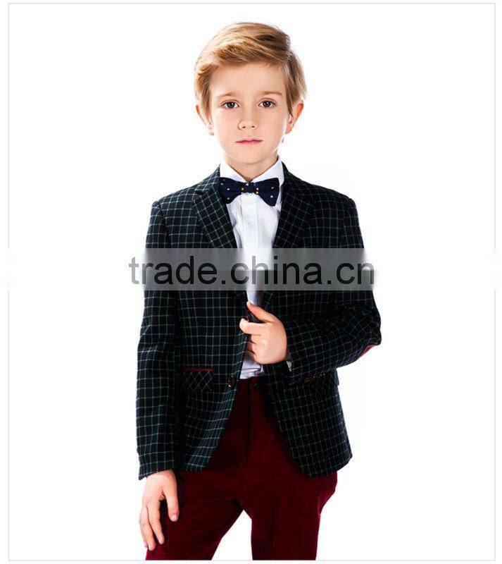 ELPA 2016 Style NXB0025 Boy Gender Plus Size check boy blazer with Red Elbow Patch